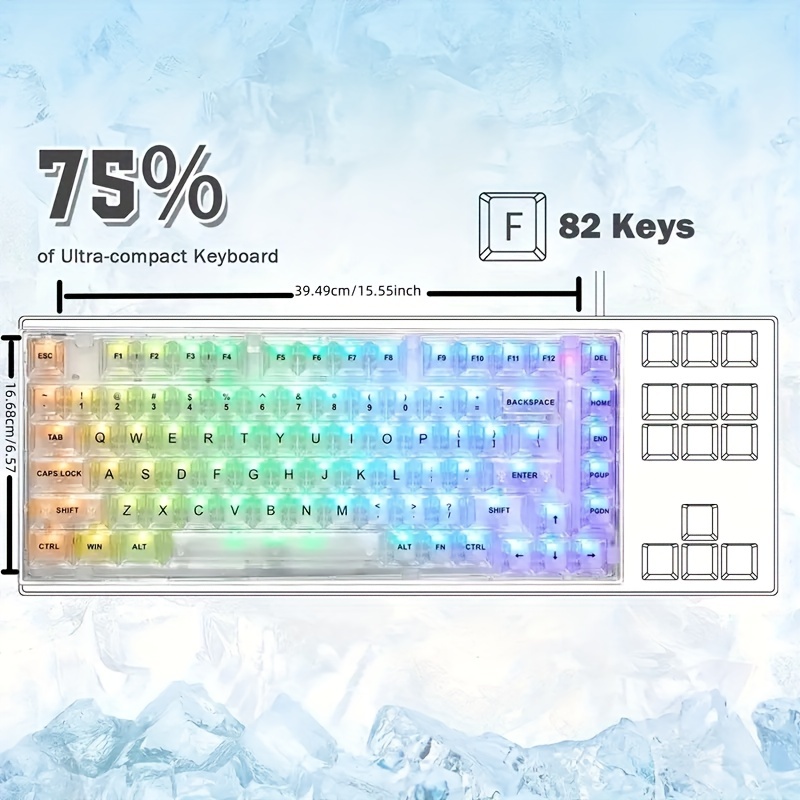 Attack Shark X75 Hotswap Mechanical Gaming Keyboard With Usb - Temu