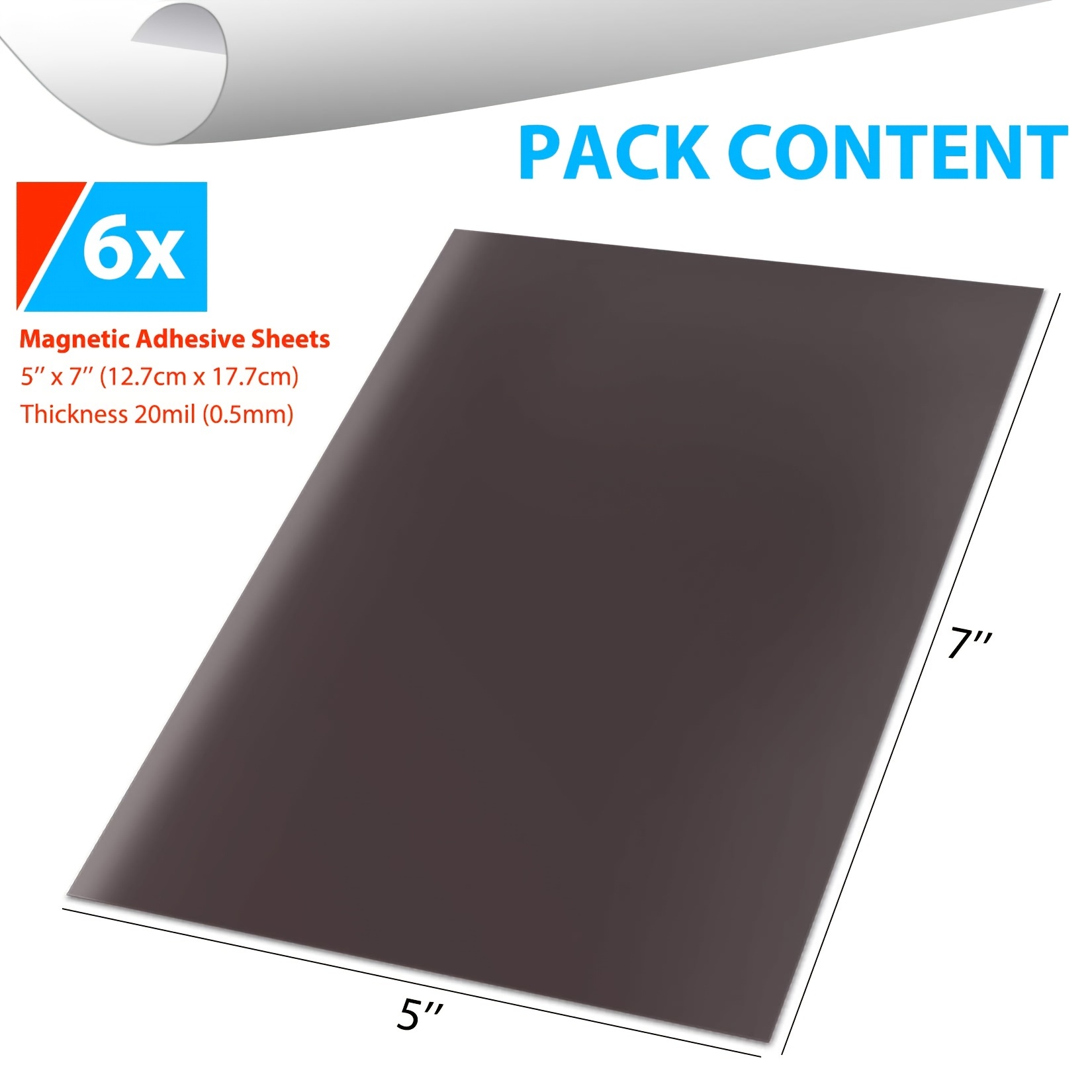  Flexible Magnets Self Adhesive Magnetic Sheets - Make Anything  a Magnet - Magnetic Adhesive Sheets -Premium Quality Peel and Stick Magnets  20 mil (Pack of 2, 4 x 6) : Office Products