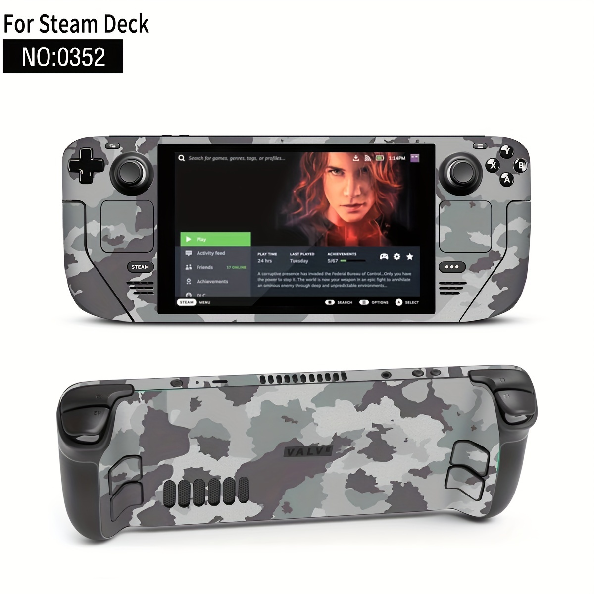 Pegatina de vinilo de estilo blanco para consola Steam Deck, Protector de  consola, accesorios de juego