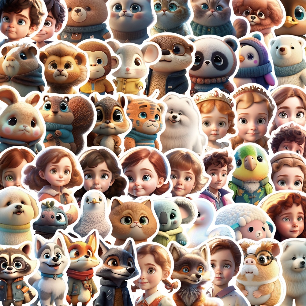 10/50PCS Disney Cartoon Characters Theme Waterproof Stickers for