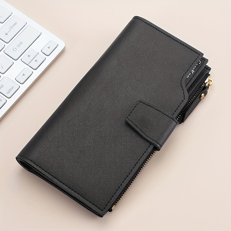 Trendy Multi card Slots Card Holder Pu Leather Zipper Coin - Temu