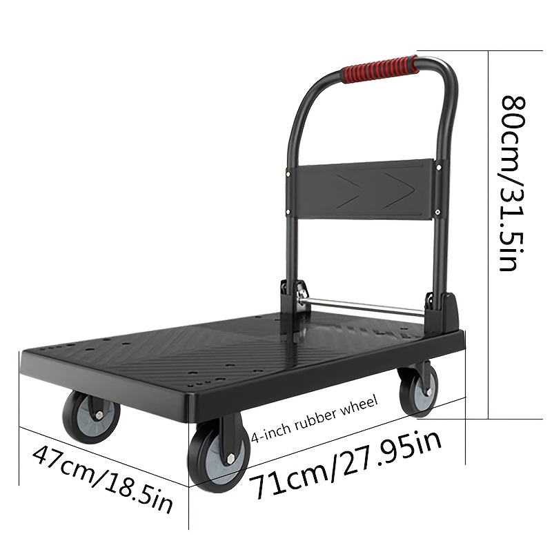 trolley truck luggage car folding tablet with 360 degree rotating wheels moving tabletop trailer office shopping cart for loading and storage