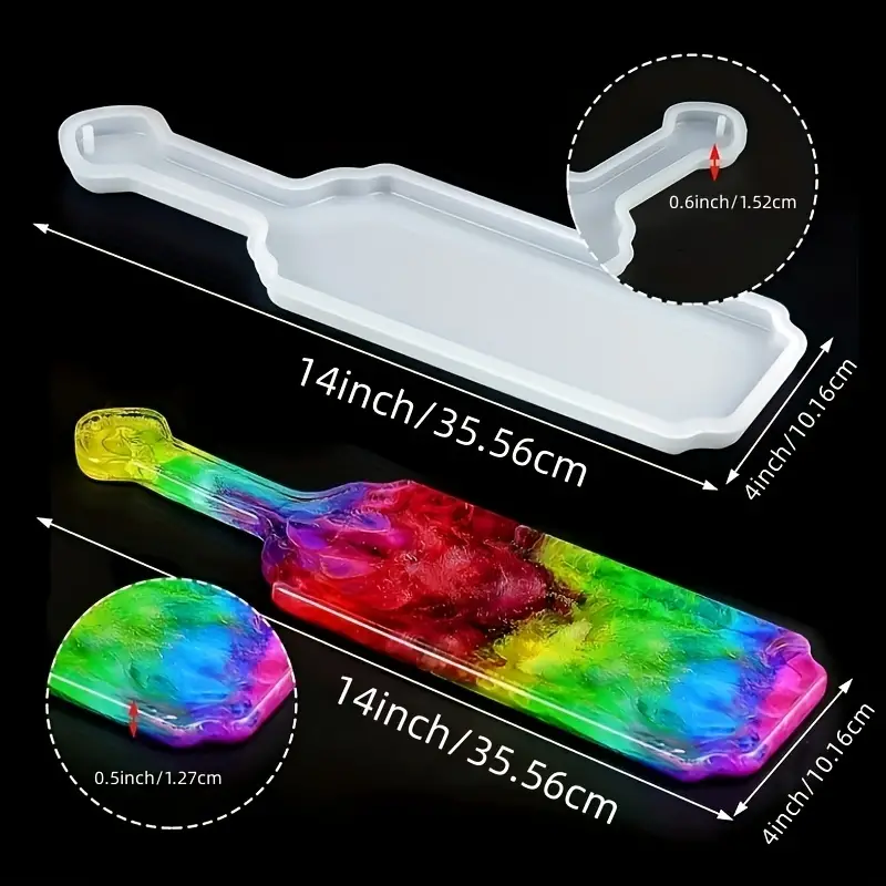 14 Inch Resin Paddle Mold, Silicone Paddle Molds, Large Epoxy Resin Casting  Tray Mold, DIY Hanging Decoration Christmas Resin Molds For Beginners