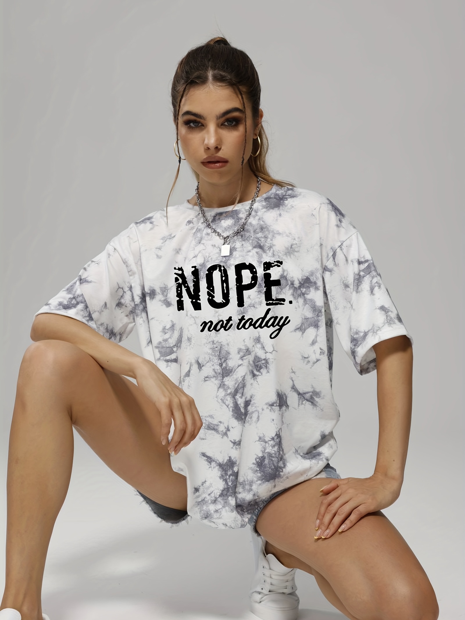 nope Camiseta Sin Mangas Cuello Redondo Ligeramente - Temu