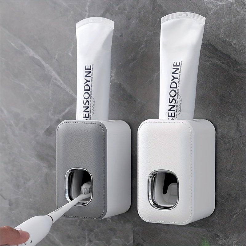 Soporte para cepillos de dientes para baños, dispensador de pasta de  dientes, exprimidor automático de pasta de dientes para montaje en pared,  soporte