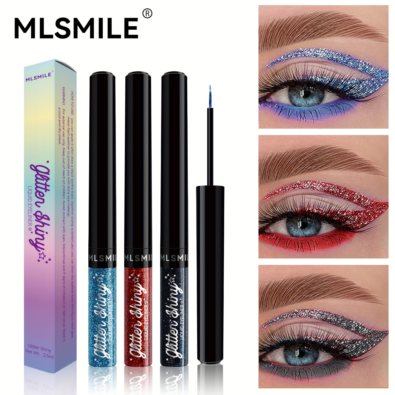 12 Colors Glitter Liquid Eyeliner, Shimmer And Shiny Long-wearing Smudge  Proof Eye Makeup For Halloween And Daily - Temu Australia