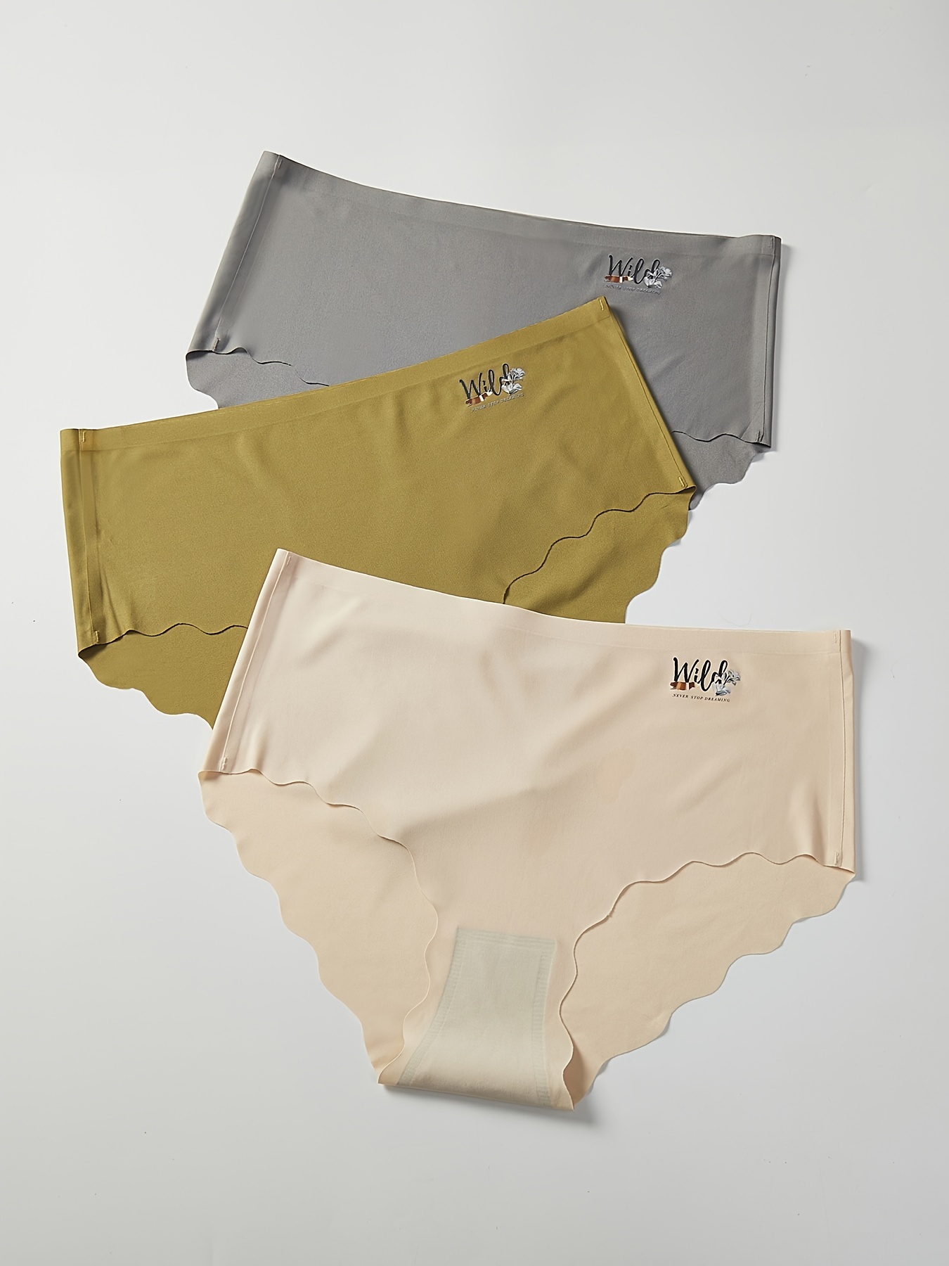 Women's seamless ice silk underwear adhesive waist plus size solid