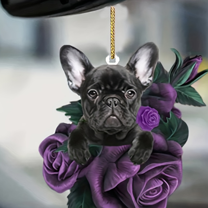 Lila Rose Zwei Seiten Ornament Welpen Hund Liebhaber Geschenke