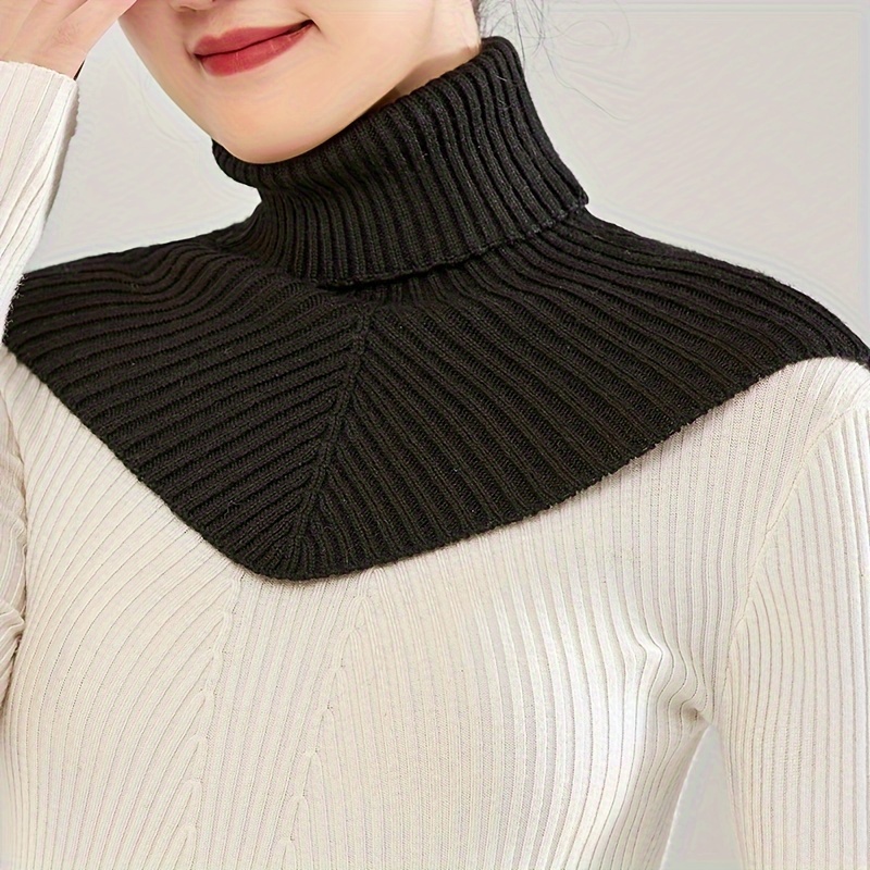 Elegant Turtleneck Knit Collar Neck Gaiter Thick Warm - Temu