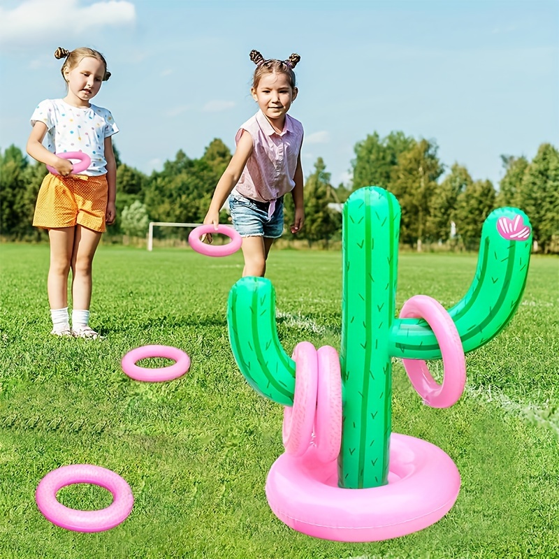 Inflatable Cactus Ring Toss Game Set For Outdoor Swimming - Temu