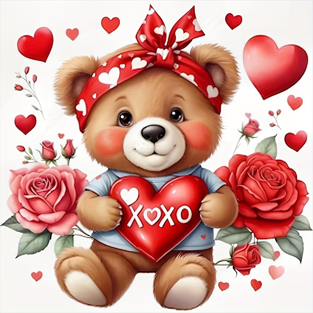 Animales de peluche para el día de San Valentín de peluche de 10 pulgadas  con diseño de corazón rojo y suave; peluche para el día de San Valentín