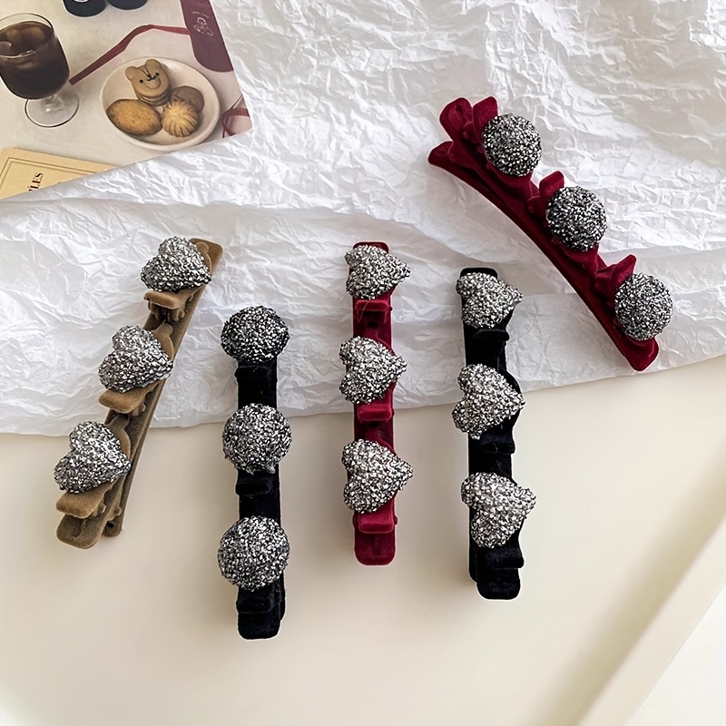 

1/4 Pcs Braided Hair Clips For Women, Sparkling Crystal Stone Braided Hair Clips, Duckbill Hair Barrettes Hairpin, Hair Accessories For Women
