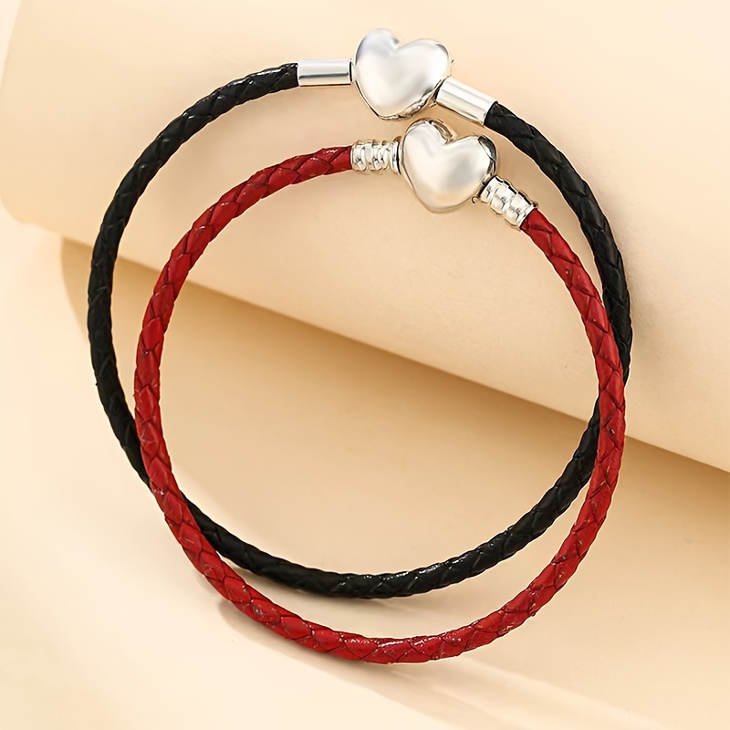 Mixed Color Leather Lace Braided Bracelet Rope Diy Jewelry - Temu