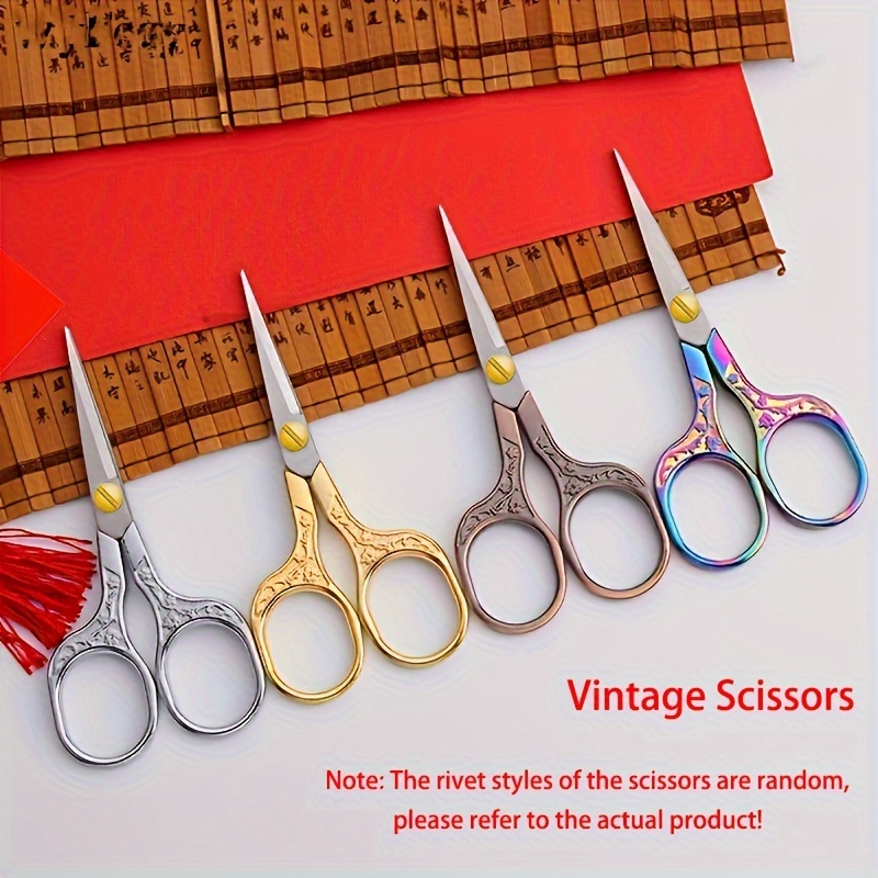 Vintage Gold Silver 11.5-15.5cm Stainless Steel Sewing Scissors for Fabric  Cutting Needlework Tailor Professional Patchwork Tool