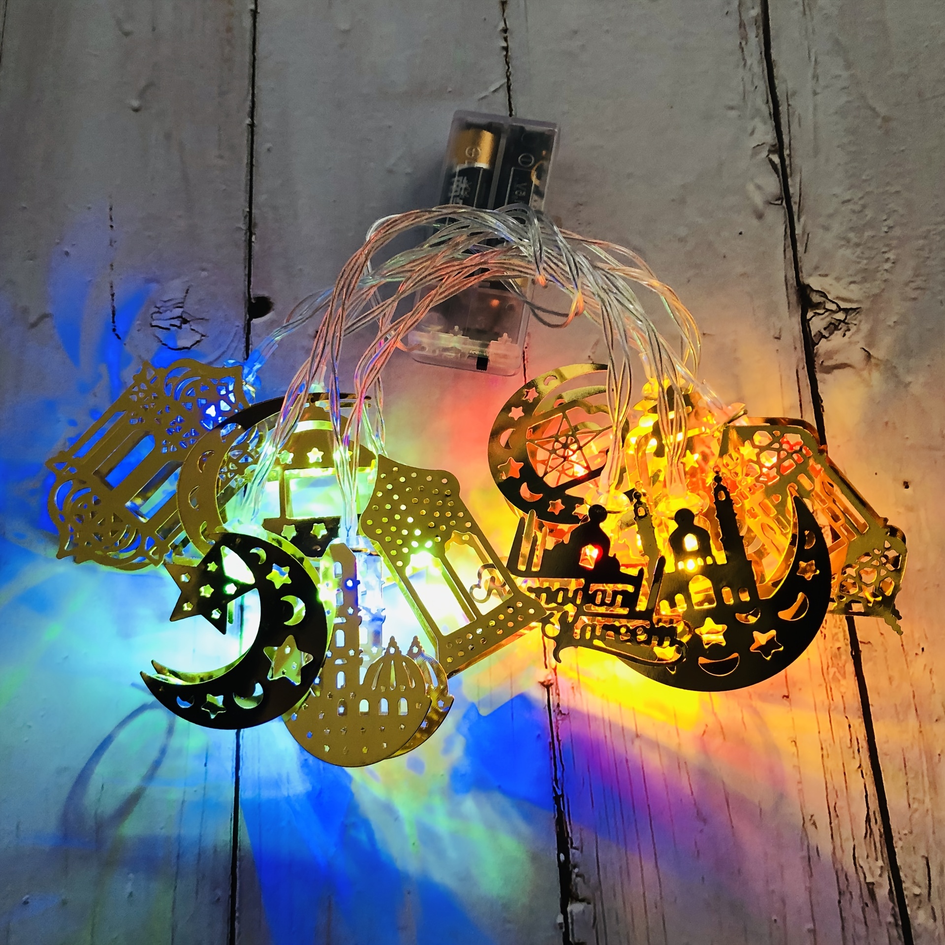 Eid LED Light Mubarak Muslim Lantern Ramadan Lamp Ornament Party Hanging  Decor