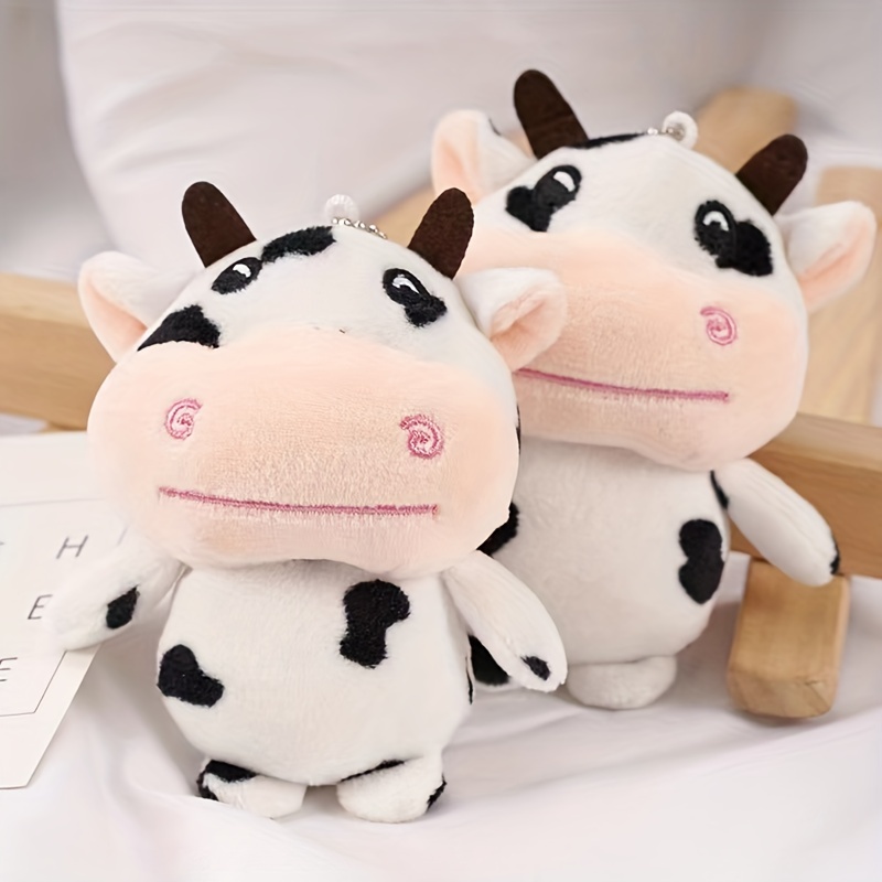 Cow Plush Keychain for Dogs, Soft and Durable Stuffed Animal Toy