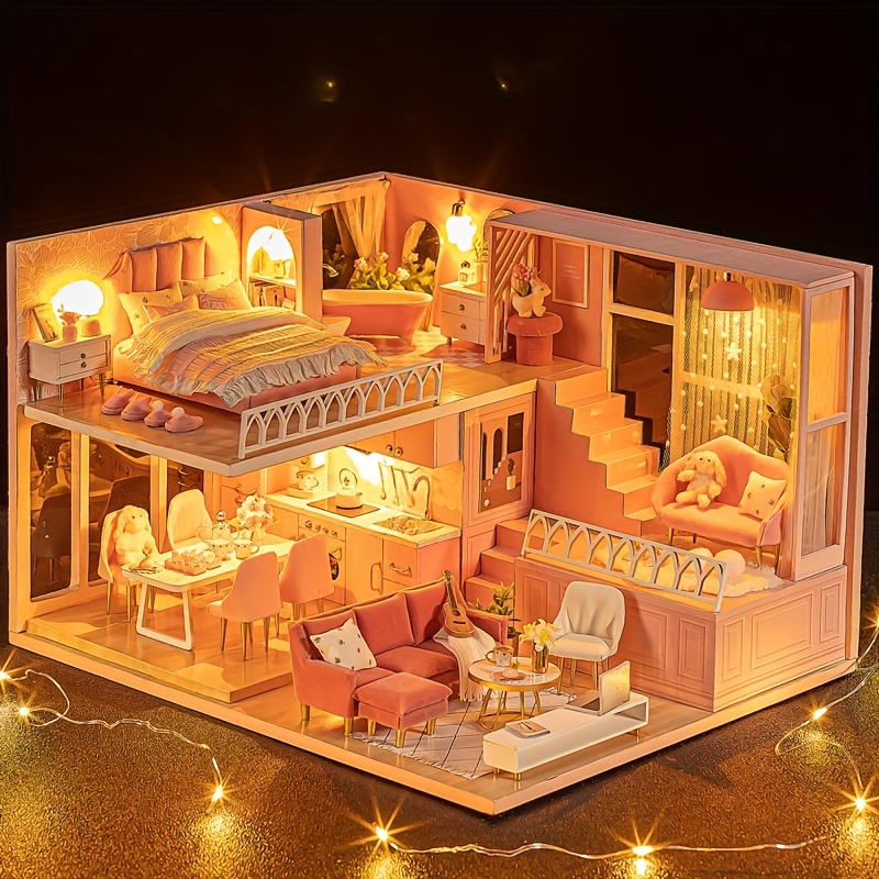 DIY Doll Dollhouse Assemble Puzzle Toys For Children Miniatures Doll House  Furniture Kit Jigsaw 3D Paper Puzzles Girl Toy Gifts - AliExpress