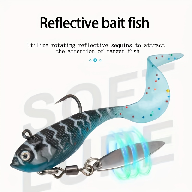 Soft Lure Cluster Fishing Bait Jig Head T Tail Wobbler Sea Fish