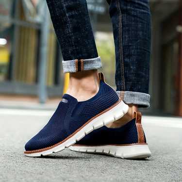 Men's Trendy Knitted Breathable Skate Shoes, Fashionable Non-slip