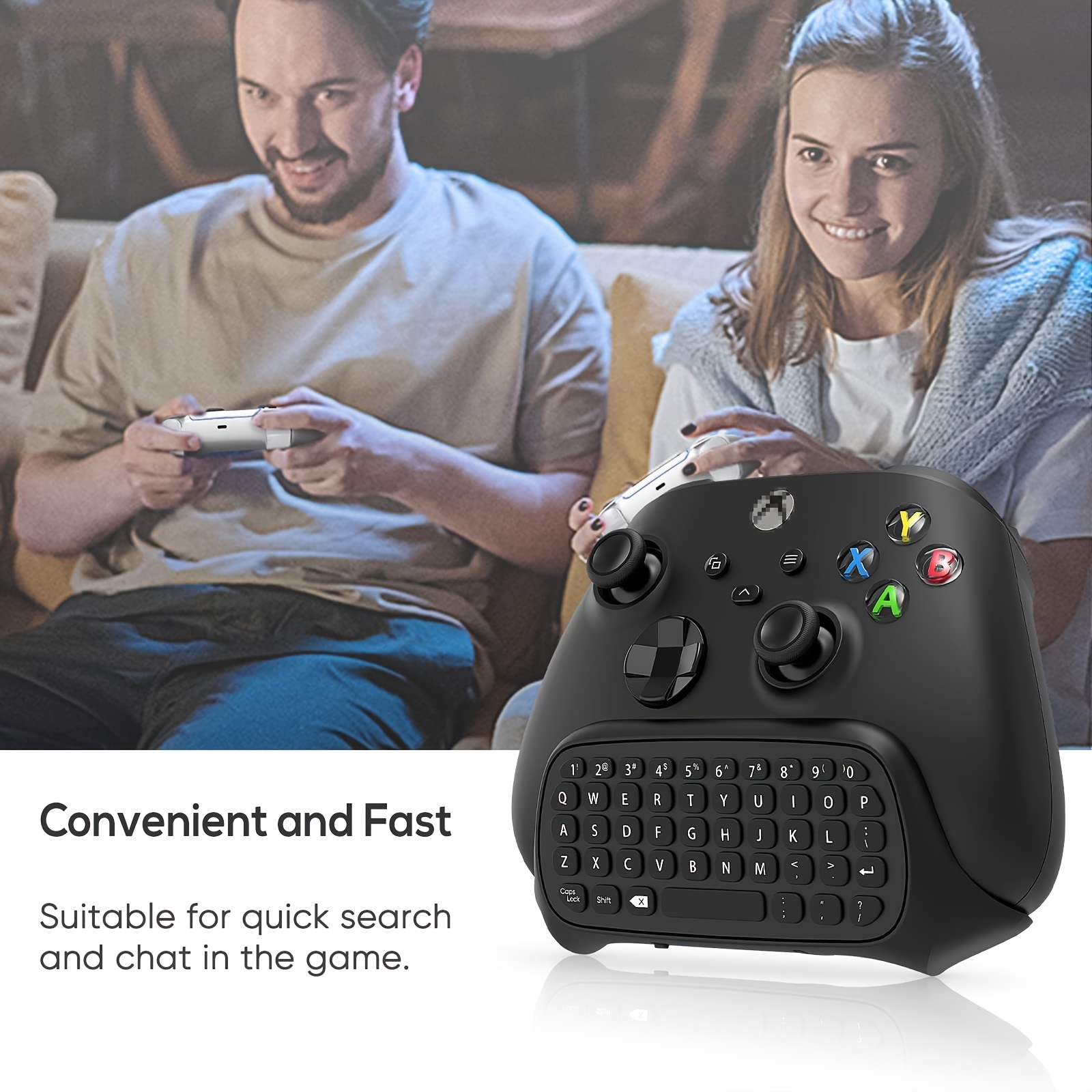 Tastiera Wireless per Controller Xbox serie X/S 2.4Ghz Mini tastiera Gaming  Chatpad con Jack