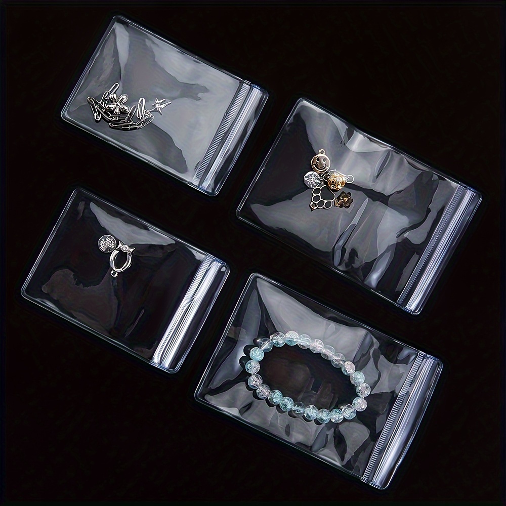 Transparent Zip Lock PVC Bags Jewelry Bag Pouches Anti-oxidation Bag  Earring Bracelet Necklace Jewelry Storage Organizer Box