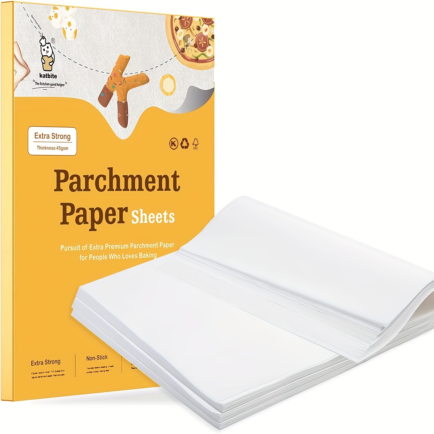 Katbite 300 Sheets 12x16 In Parchment Paper, Heavy Duty Baking Paper,  Unbleached Non-stick Sheets