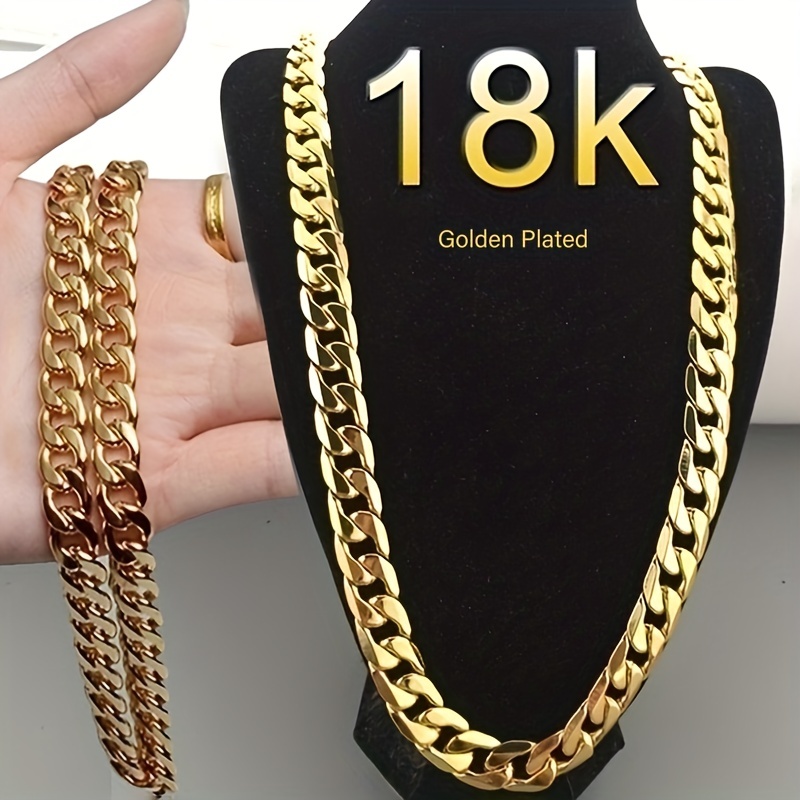 6mm Golden Plated Link Chain Necklace for Men
