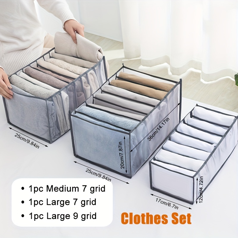 Transparent Underwear Storage Box, Closet Drawer Divider, Socks and Bra  Finishing Case with Cover, 1Pc