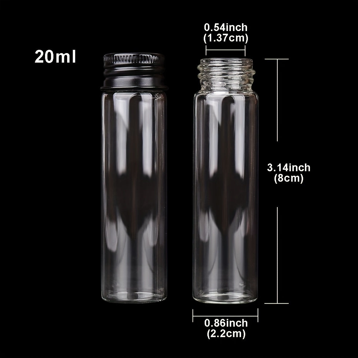 Glass Bottles With Black Aluminium Small Mini Glass - Temu