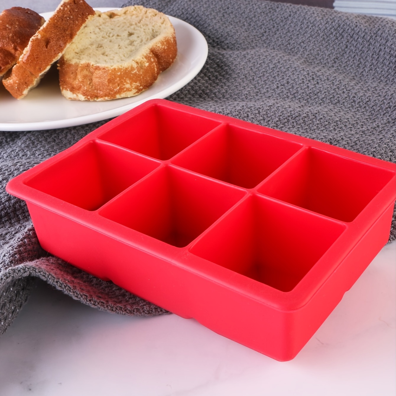 Whiskey Ice Cube Maker Tray Mould 6 Girds Silicone Square Ice Mold Bar  Cocktail