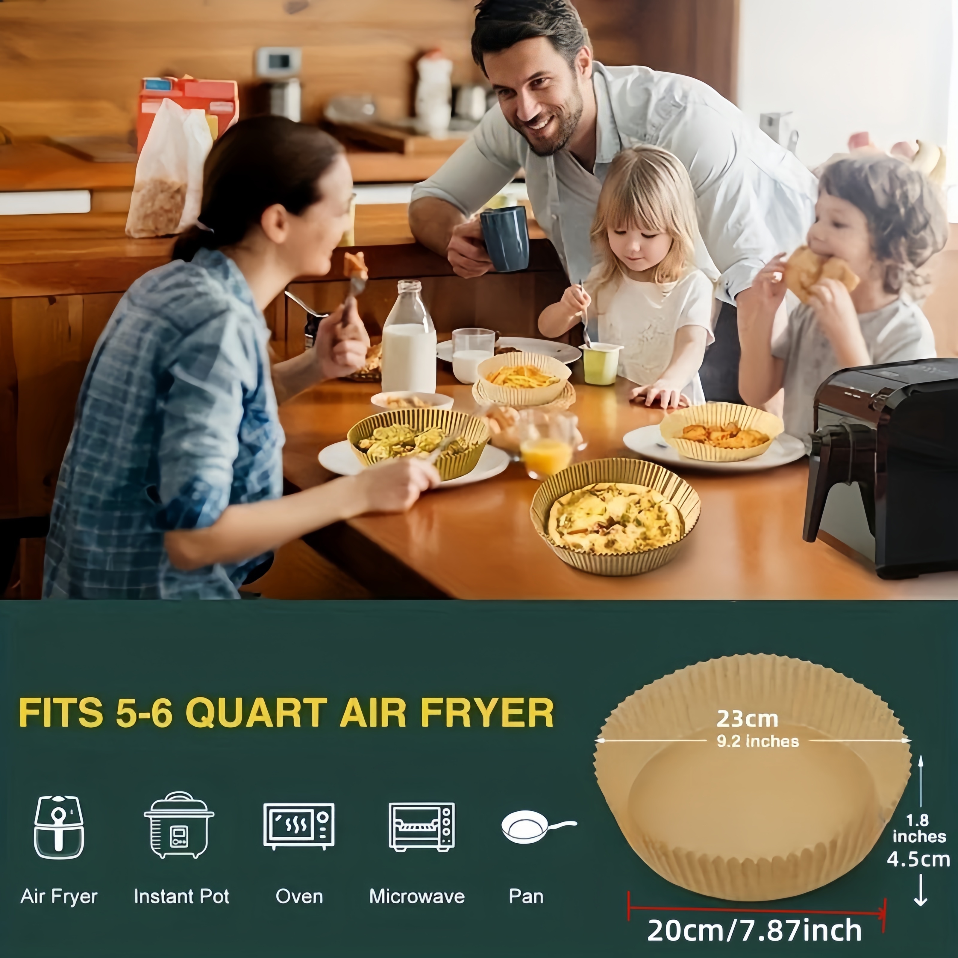 Plateaux jetables Airfryer - 20cm - Plateaux jetables AirFryer - Papier  cuisson | bol