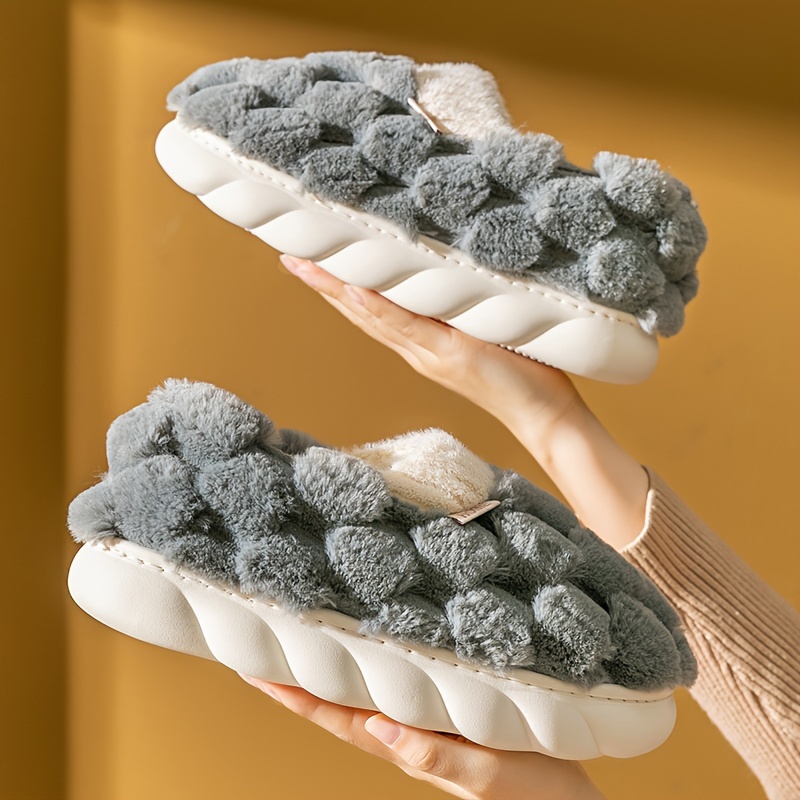 Chaussons Maison Mixte Hiver - Pantoufles Coton Doublure Chaude Antidérapantes - Confortables Et Douces - Taille 42