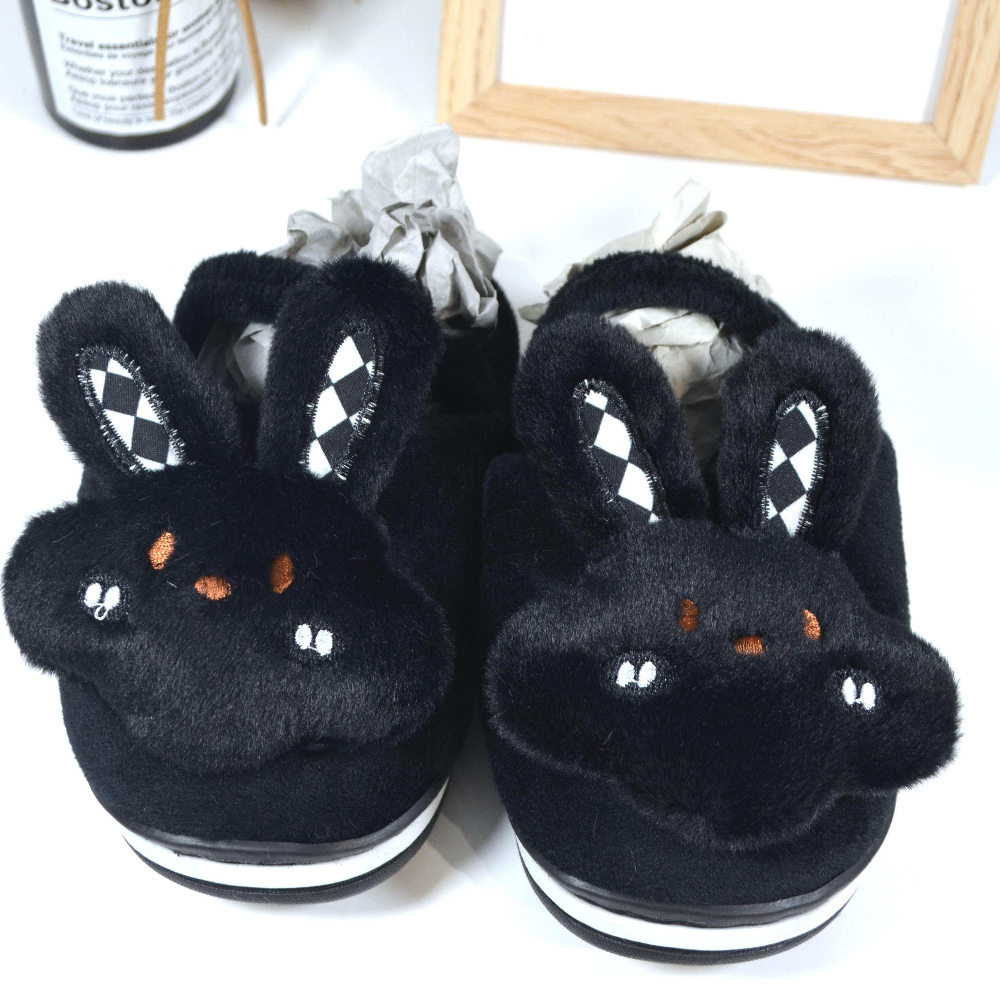 Winter Warm Furry Bunny Slippers 160(gray), Rabbit Shoes For Kids