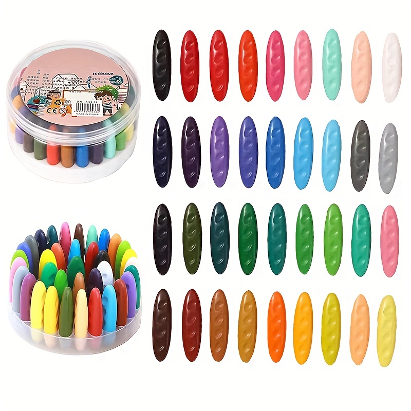 12/24 Colors Wax Crayons Drop Shaped Palm Grip Crayons for Kids Washable  Safe Painting Drawing Tool School Student Art Supplies - AliExpress