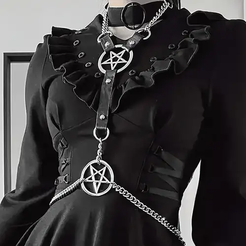 Women's Body Harness Bra Punk Gothic Lingerie cage Pentagram Chest Strap  Belt Adjustable Size Festival Rave (Black) : : Clothing, Shoes &  Accessories