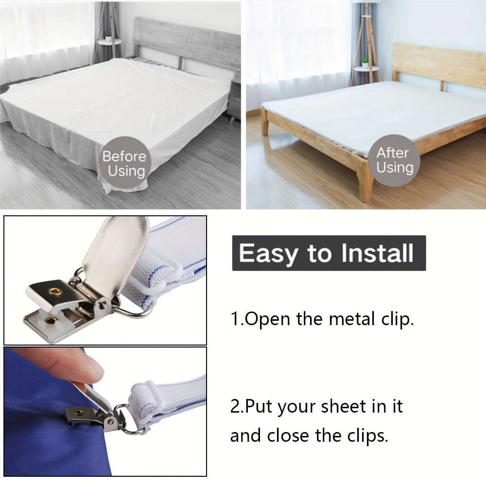 Non slip Bed Sheet Clips Adjustable Bed Sheet Fastener Belts - Temu