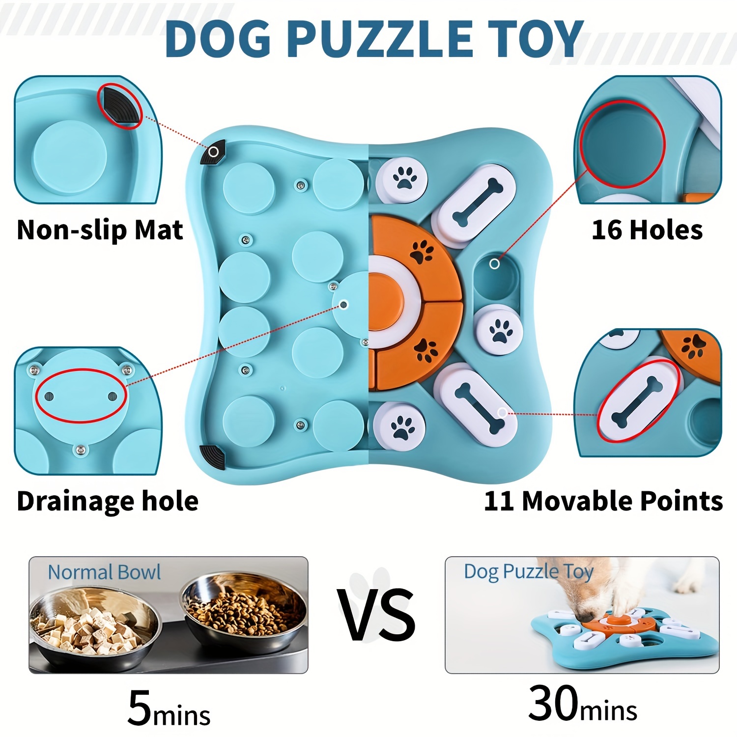 Dog Puzzle Toys For Large Medium Small Dogs,interactive Dog Toys For Iq  Training & Mental Stimulating,dog Enrichment Toys,dog Treat Puzzle For Fun  Slow Feeder - Temu