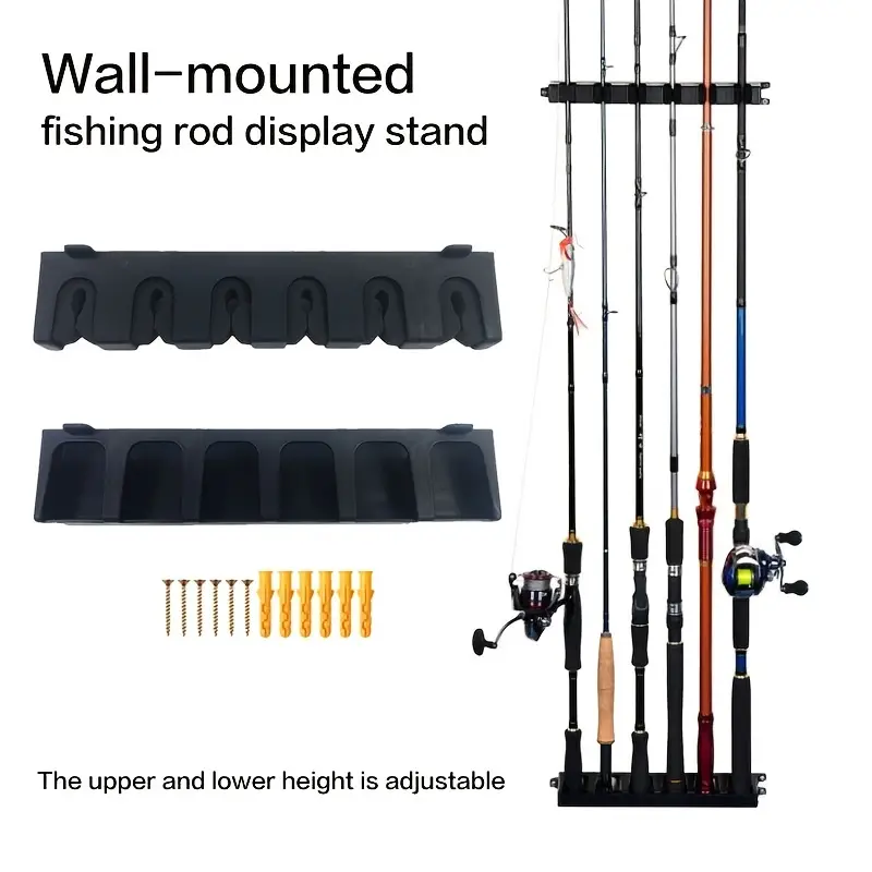 1pc Wall-mounted Vertical/Horizontal Fishing Rod Storage Rack,  Multifunctional Fishing Pole Display Bracket, Fishing Gear