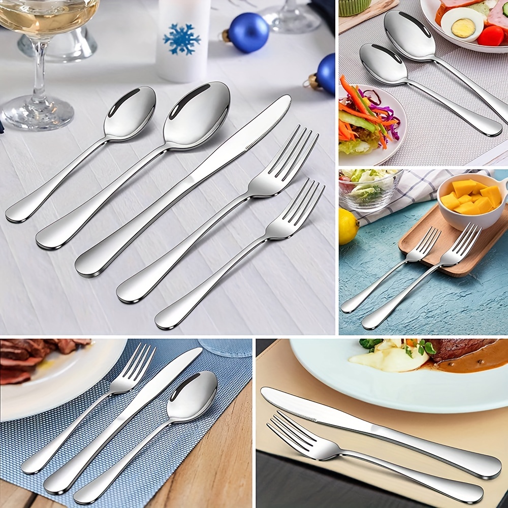 Silverware Sets, 30 Pieces Stainless Steel Flatware Set, Utensils Set  Service for 6, Tableware Cutlery Set for Home and Restaurant, Knives Forks