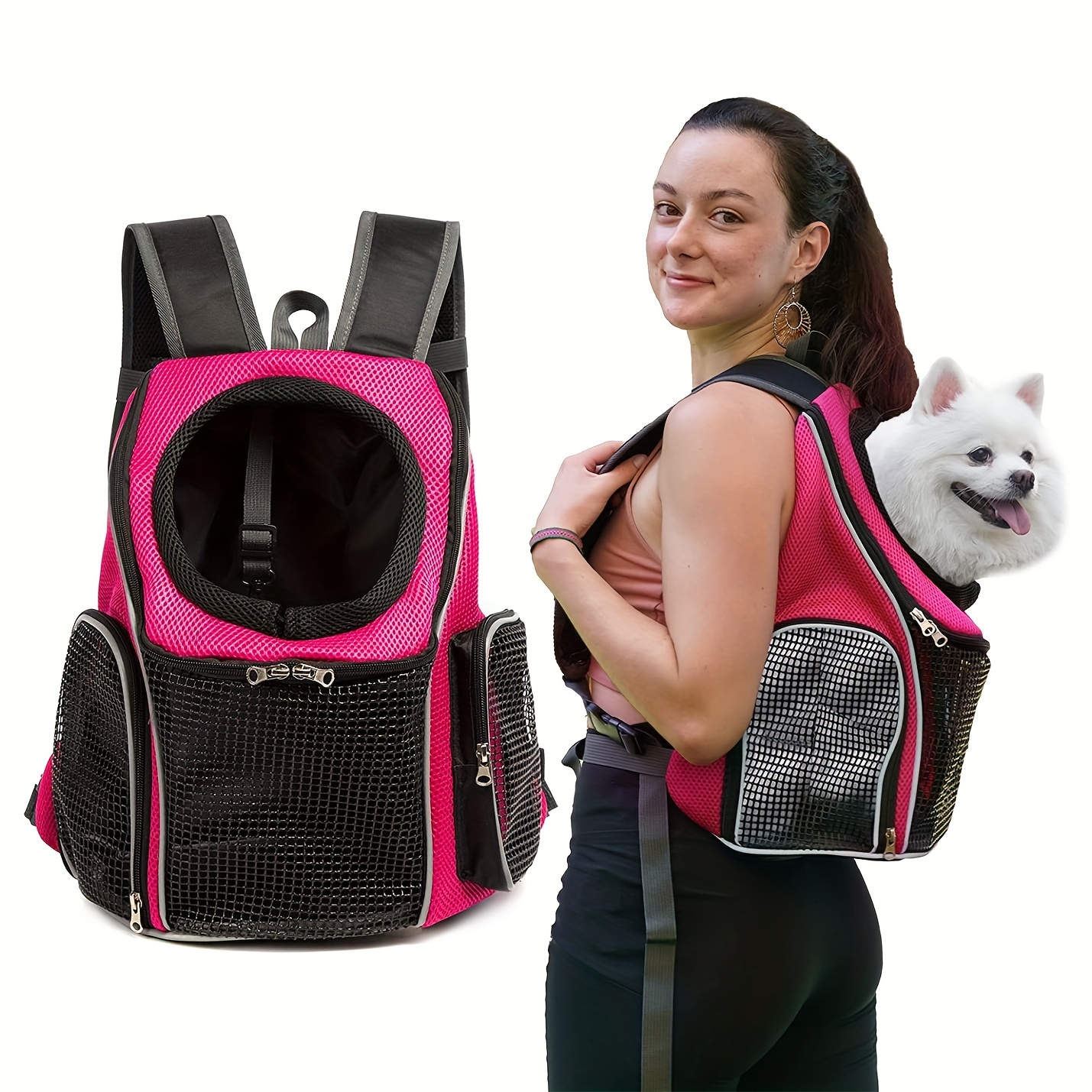 Adjustable Pet Front Carrier Backpack for Traveling Hiking Camping