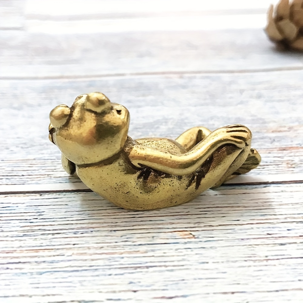 Brass Frog Figures Funny Brass Lying - Temu