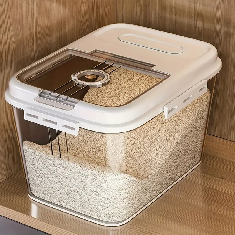 Kitchen Storage Box Large Capacity Food Organizer Container Airtight  Transparent Grains Flours Rice Storage Bin Pet Food Bucket - AliExpress