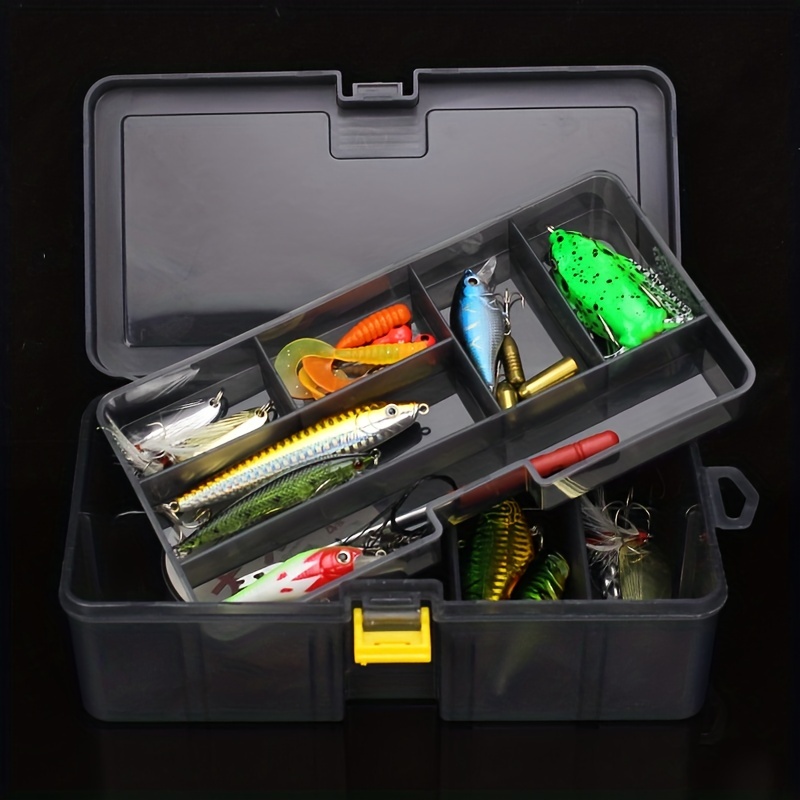 Stay Organized on Your Fishing Trip with this Portable Double-Layer Plastic  Fishing Box!