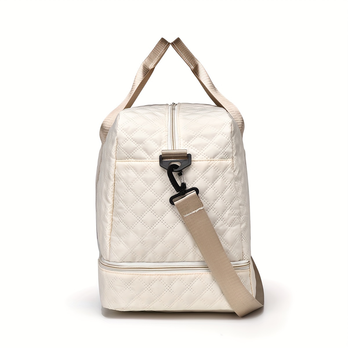 lightweight argyle pattern luggage bag large capacity travel duffle bag portable overnight bag details 25