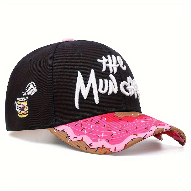 TEMU Fashionable Donut Style Letter Embroidery Cute Men's Sweet High Quality Adjustable Baseball Hat