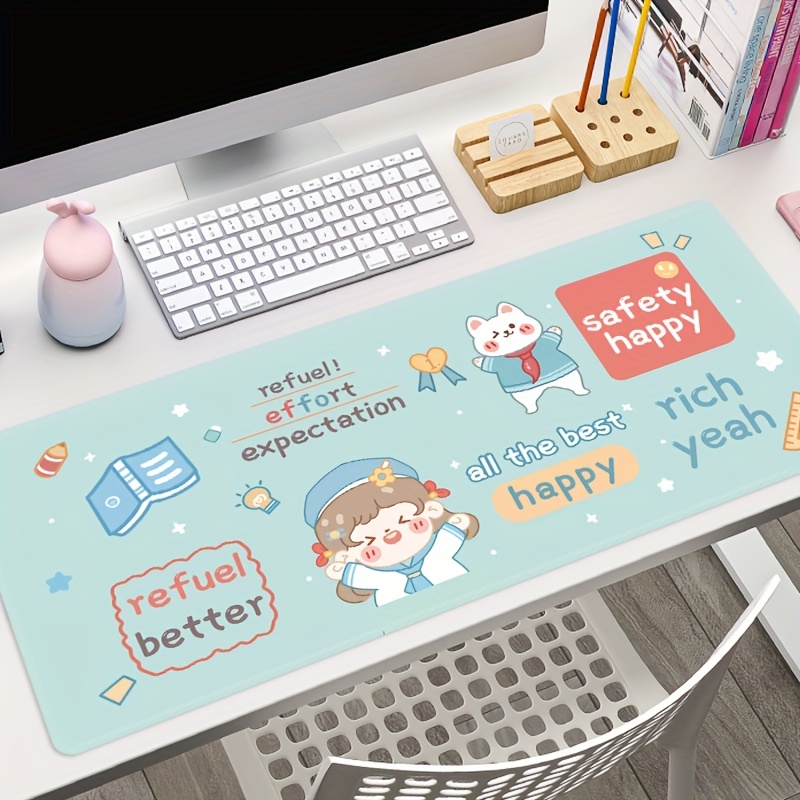 Kawaii Mouse Pad Desk Gaming Accessories Cute Clouds Xxl Mouse Pad Pink  Anime Office Decor Desk Mousepad Large, 31.5x15.7in Extended Keyboard  Mousepad For Desk Girl With Stitched Edges Non-Slip Rubber 