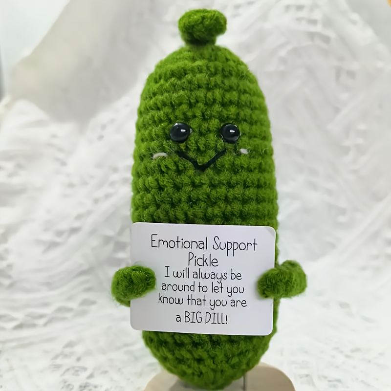 1pc Handmade Emotional Support Pickled Cucumber Gift, Handmade Crochet Emotional  Support Pickles, Cute Crochet Pickled Cucumber Knitting Doll, Pickle  Ornament Gift