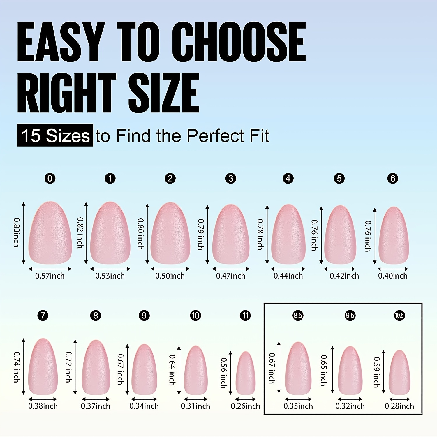 Pre-shaped Frosted Acrylic Nail Tips x100 Manicure DIY