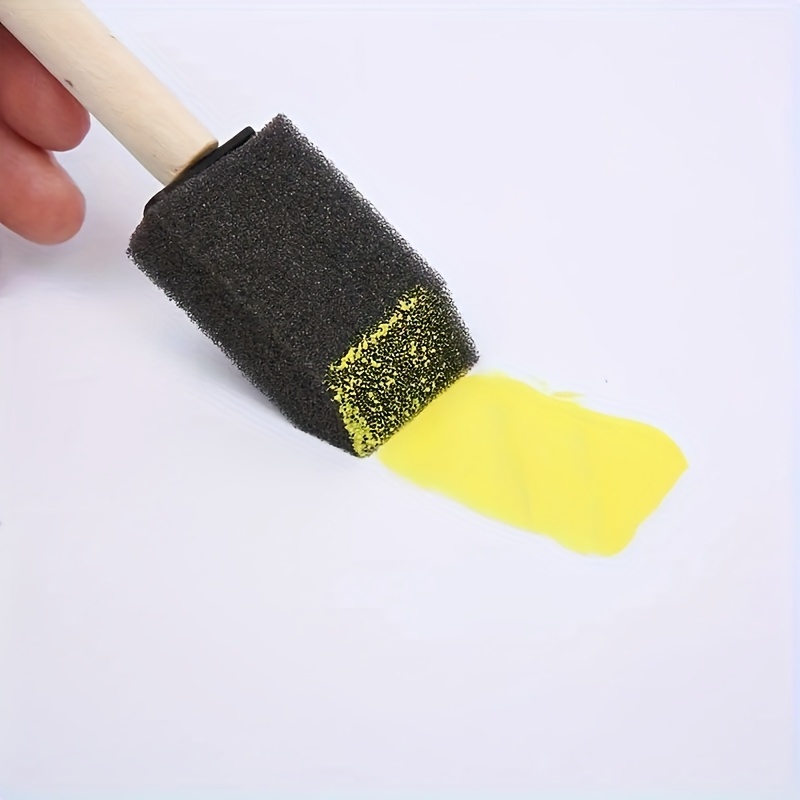 Foam Sponge Wood Handle Paint Brush Set Lightweight Durable - Temu