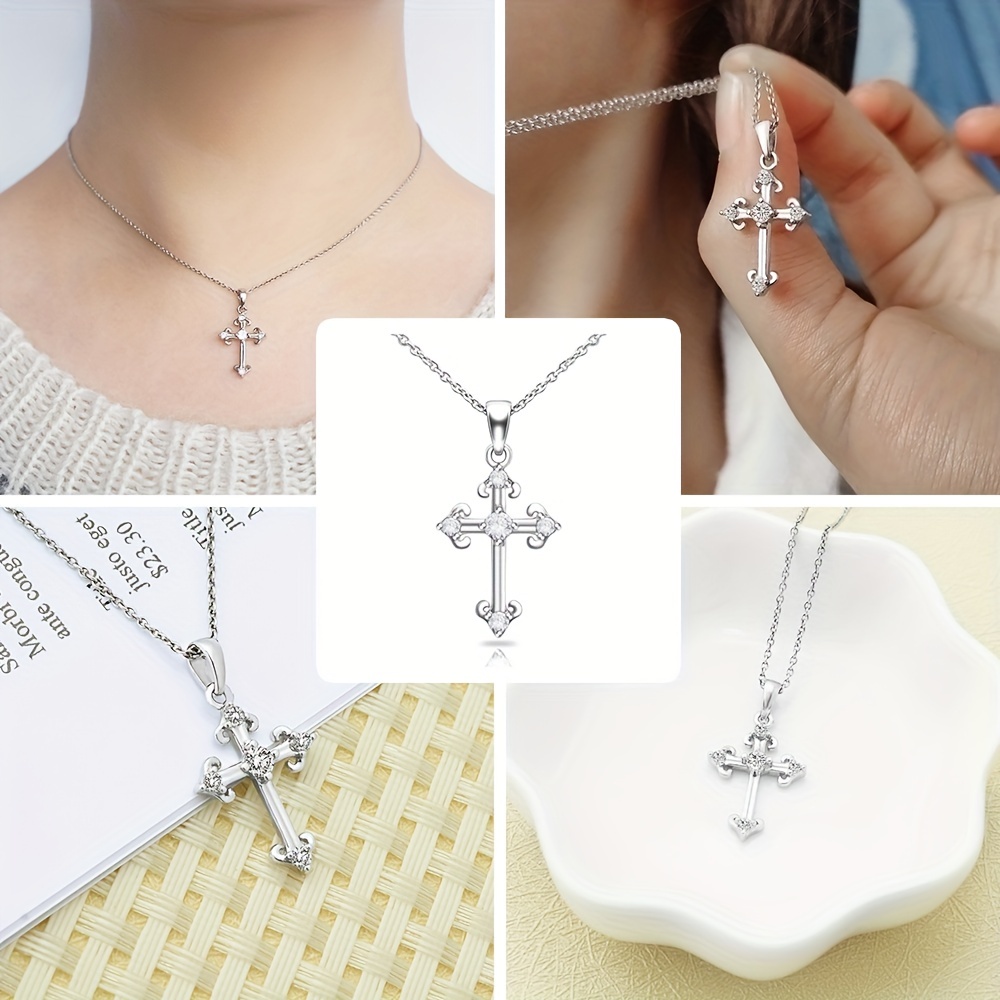 Cross Pendant Necklace Fashion Cross Necklaces Gold Necklace Chain For Women  And Teen Girl